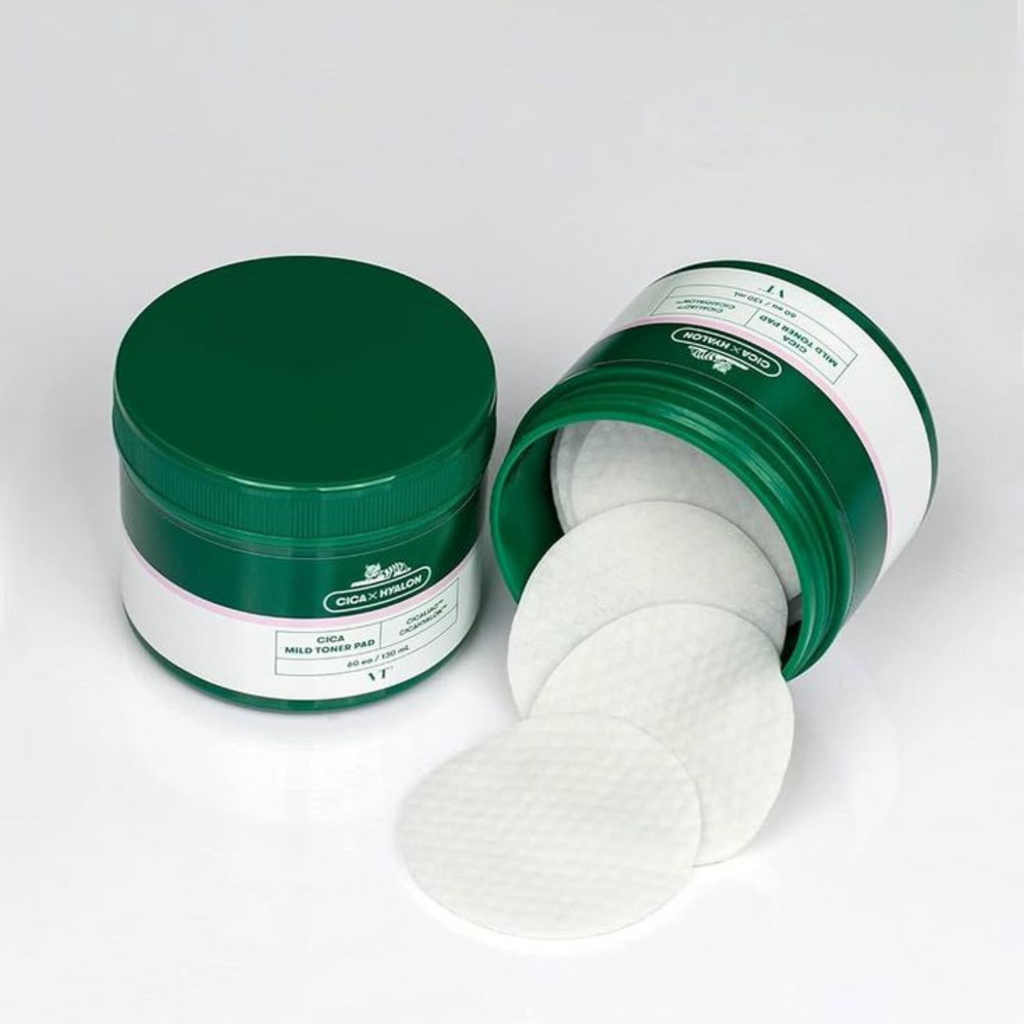 VT Cosmetics - CICA Mild Toner Pad - Dischetti esfolianti viso lenitivi anti-imperfezioni con centella e acido salicilico