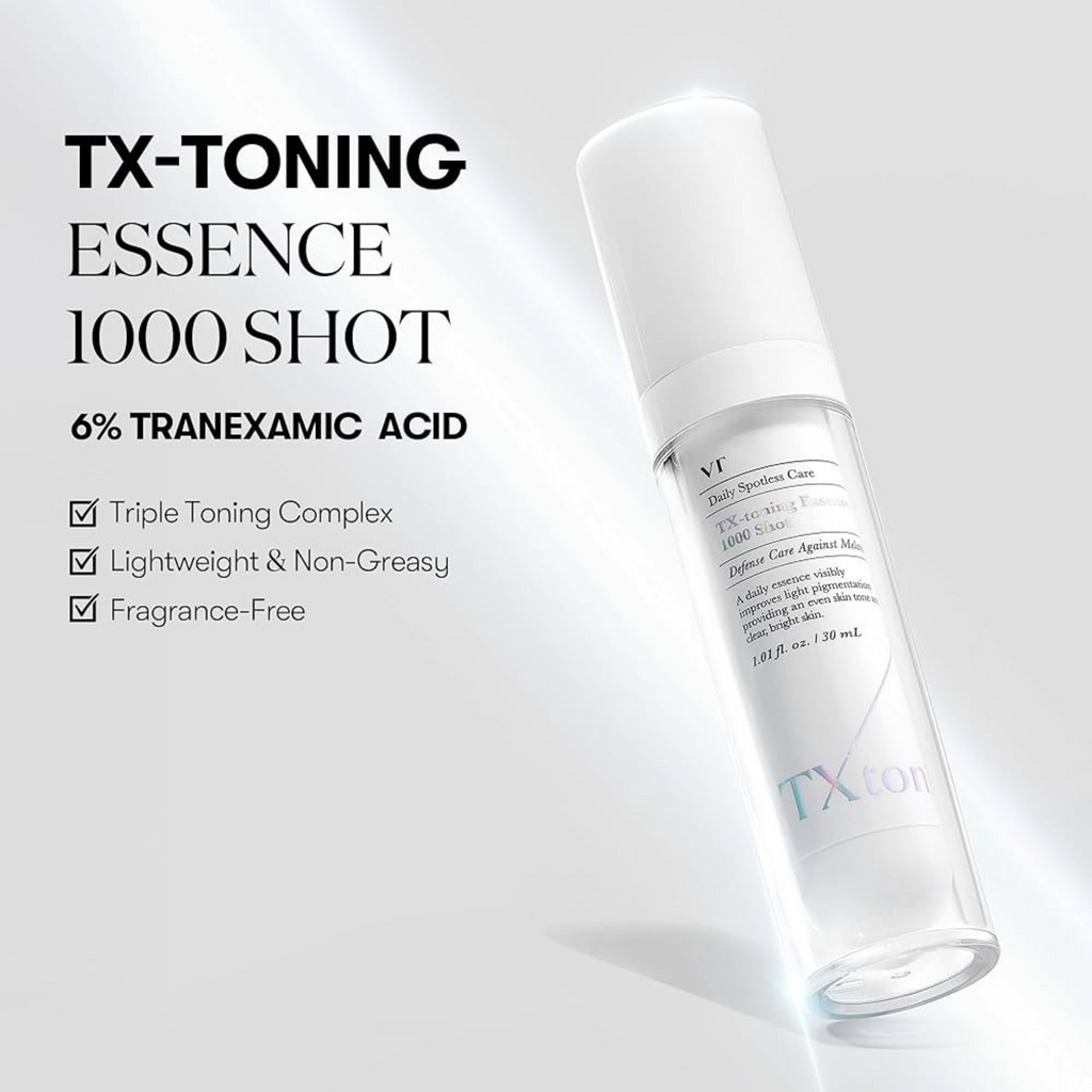 VT Cosmetics - TX-toning Essence 1000 Shot - Essenza viso illuminante anti-macchie con acido tranexamico
