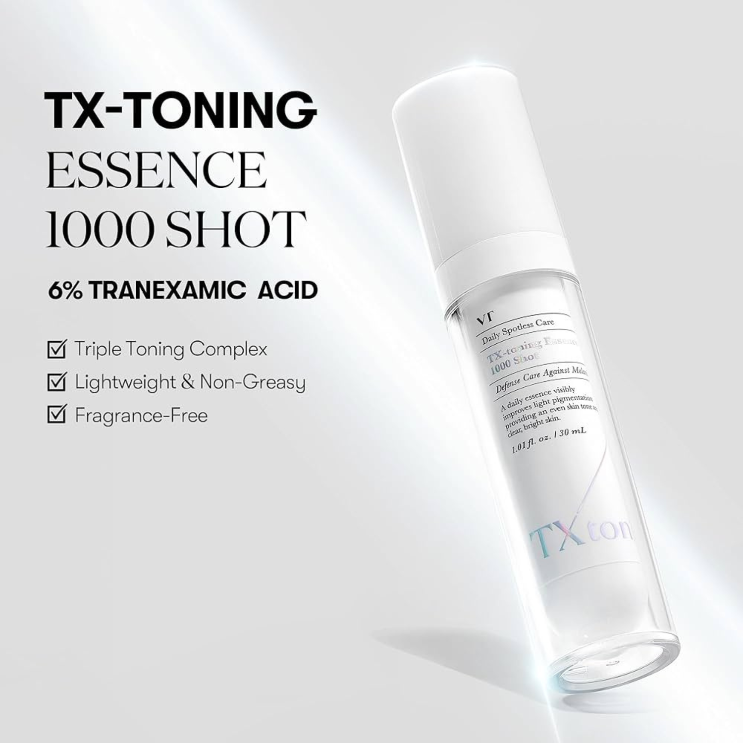 VT Cosmetics - TX-toning Essence 1000 Shot - Essenza viso illuminante anti-macchie con acido tranexamico