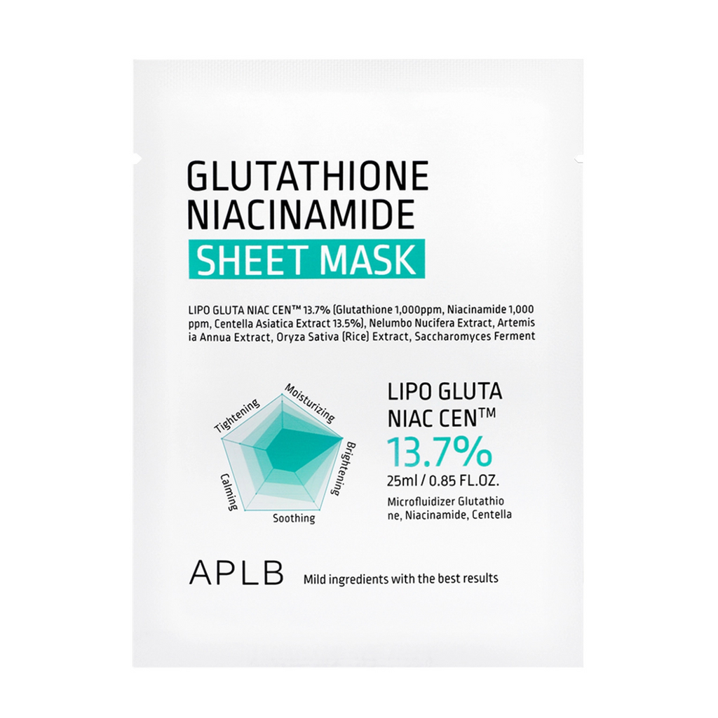 APLB - Glutathione Niacinamide Sheet Mask - Maschera viso illuminante in tessuto con glutatione e niacinamide