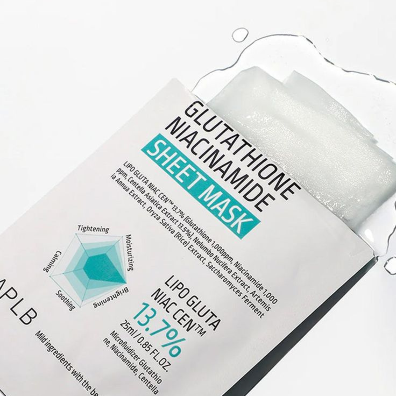 APLB - Glutathione Niacinamide Sheet Mask - Maschera viso illuminante in tessuto con glutatione e niacinamide