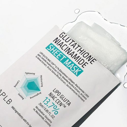 APLB - Glutathione Niacinamide Sheet Mask - Maschera viso illuminante in tessuto con glutatione e niacinamide