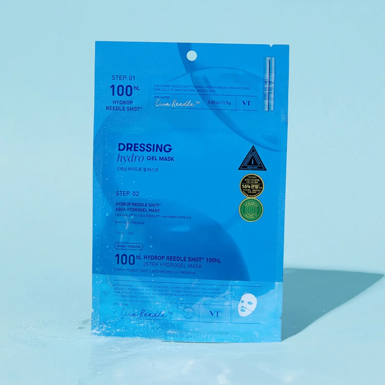 VT Cosmetics - Hydrop Reedle Shot 100hL 2-Step Mask - Maschera viso 2 step idratante in hydrogel