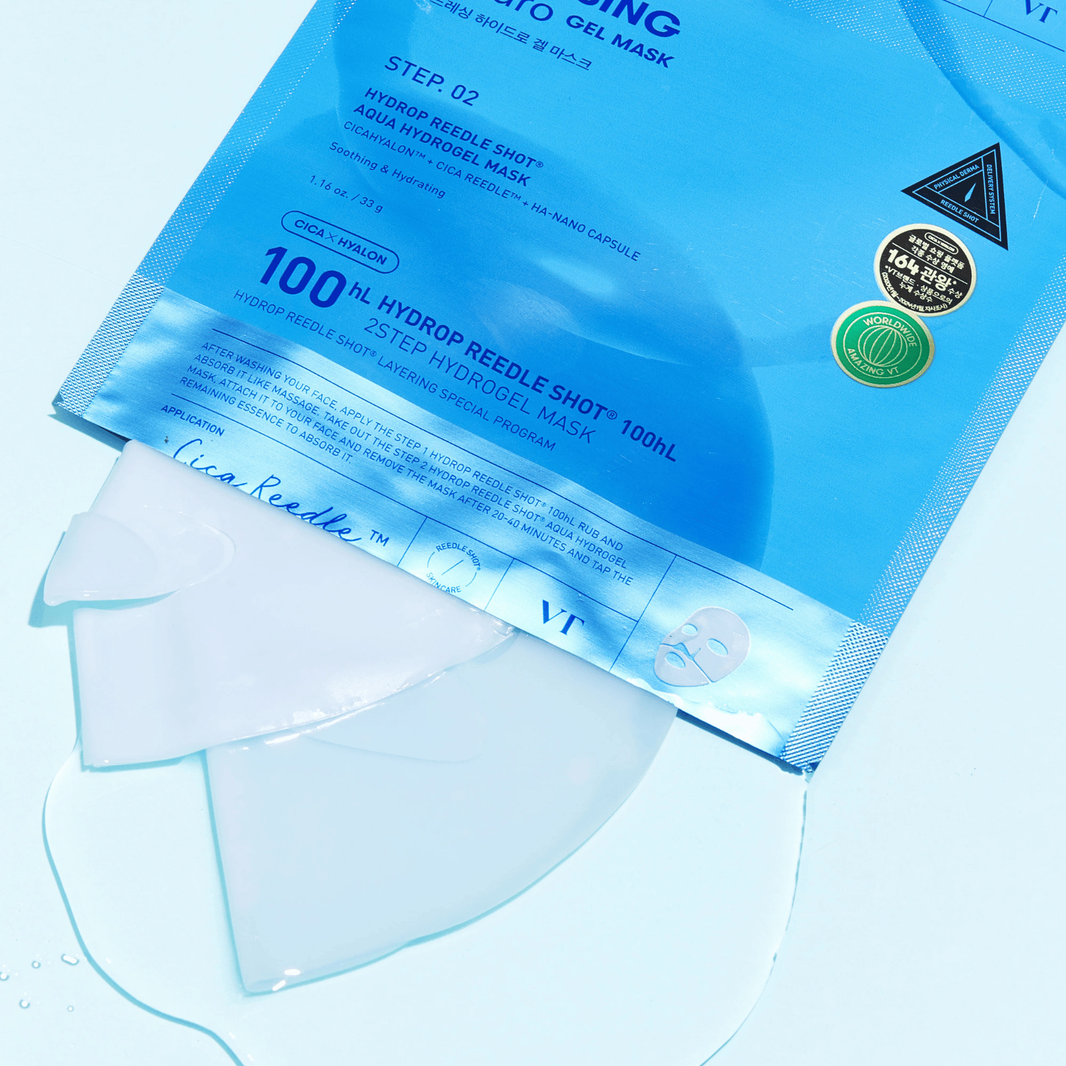 VT Cosmetics - Hydrop Reedle Shot 100hL 2-Step Mask - Maschera viso 2 step idratante in hydrogel
