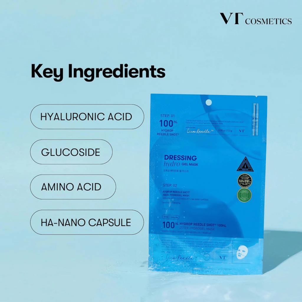 VT Cosmetics - Hydrop Reedle Shot 100hL 2-Step Mask - Maschera viso 2 step idratante in hydrogel