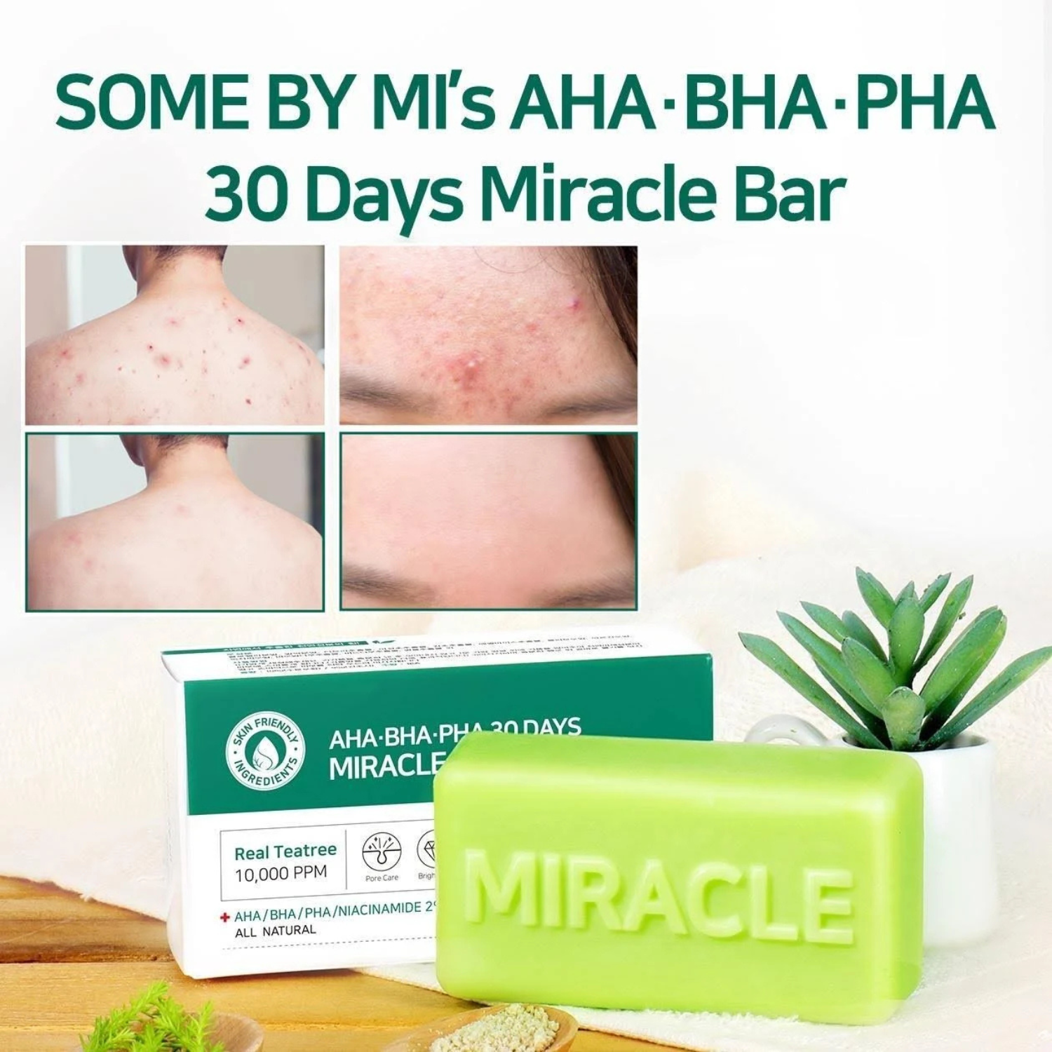 Some By Mi - AHA, BHA, PHA 30 Days Miracle Cleansing Bar - Sapone viso solido anti-acne