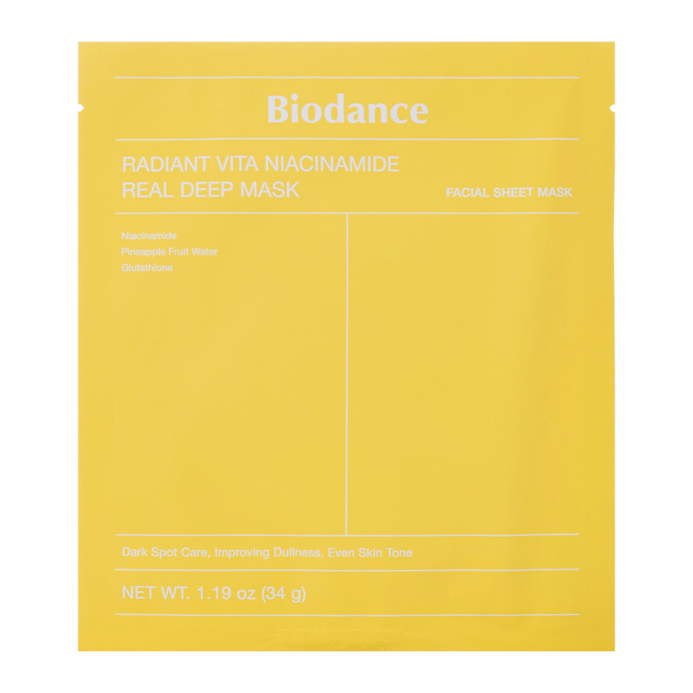 Biodance - Radiant Vita Niacinamide Real Deep Mask - Maschera viso illuminante in hydrogel