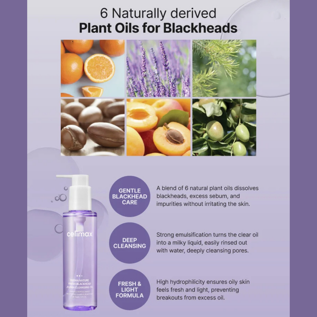 Celimax - Derma Nature Fresh Blackhead Jojoba Cleansing Oil - Olio detergente anti-punti neri