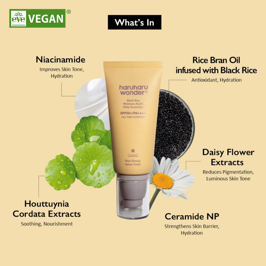 Haruharu Wonder - Black Rice Moisture Airyfit Daily Sunscreen SPF50 - Crema solare viso delicata