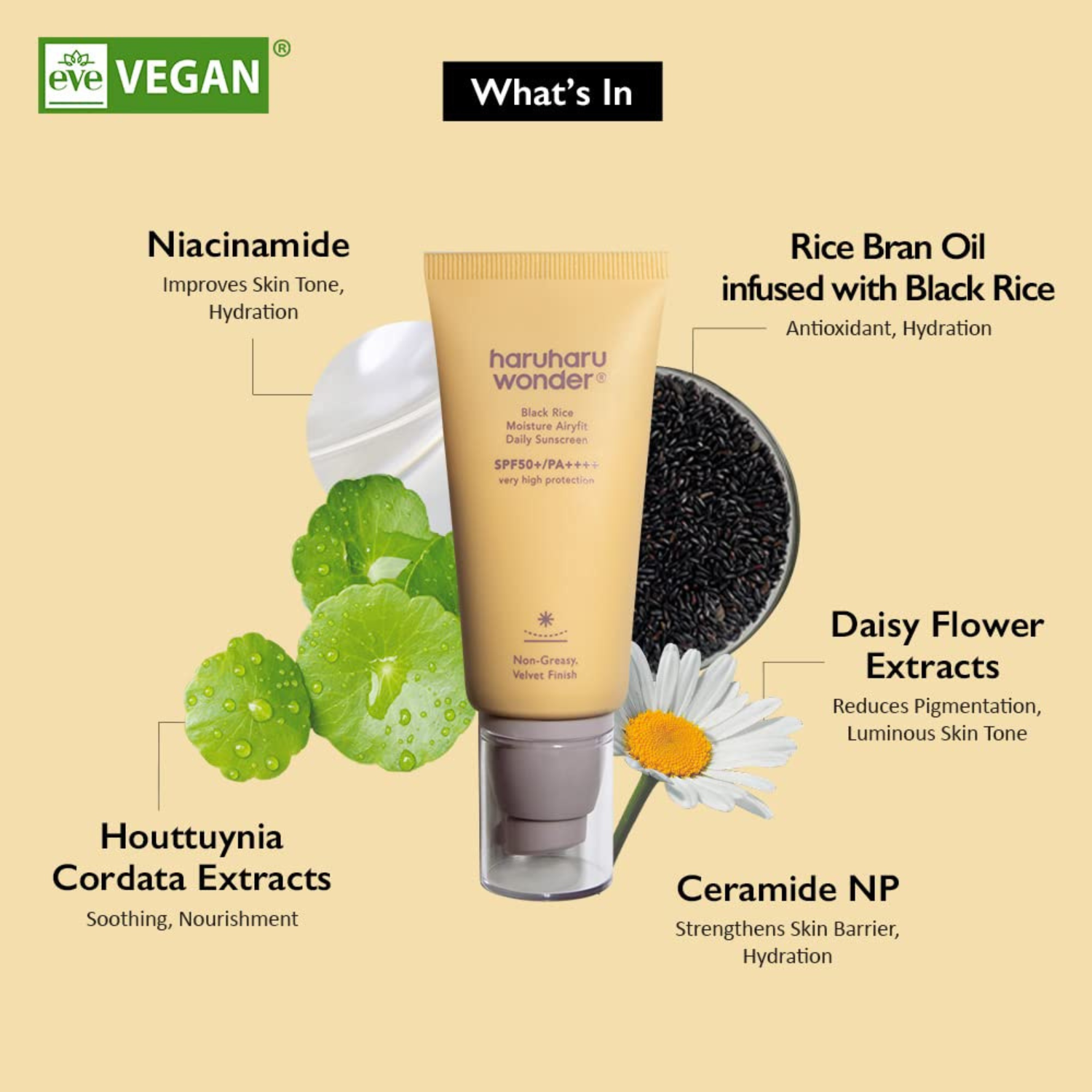 Haruharu Wonder - Black Rice Moisture Airyfit Daily Sunscreen SPF50 - Crema solare viso delicata