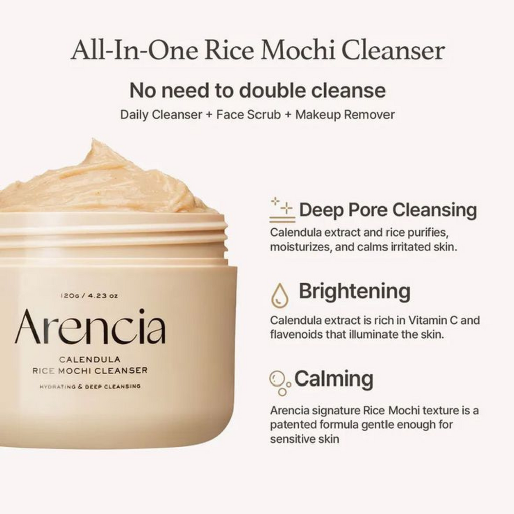 Arencia - Calendula Rice Mochi Cleanser - Detergente viso Mochi alla calendula lenitivo e illuminante