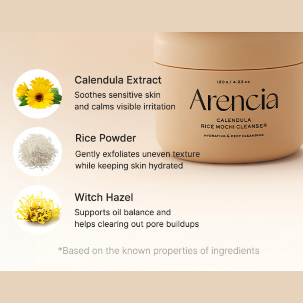 Arencia - Calendula Rice Mochi Cleanser - Detergente viso Mochi alla calendula lenitivo e illuminante