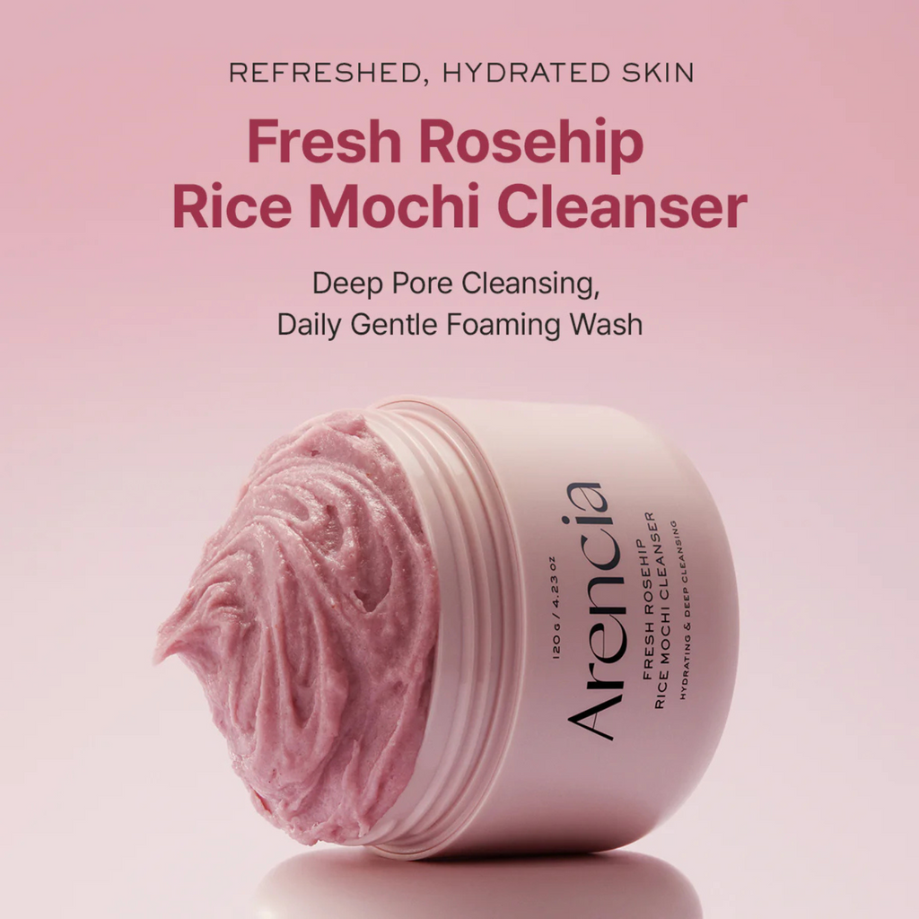 Arencia - Fresh Rosehip Rice Mochi Cleanser - Detergente viso Mochi alla rosa canina rigenerante