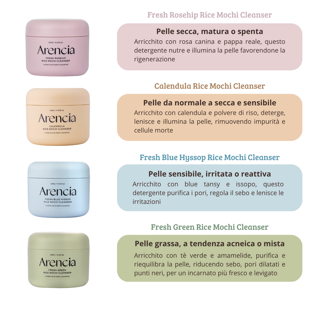 Arencia - Fresh Rosehip Rice Mochi Cleanser - Detergente viso Mochi alla rosa canina rigenerante