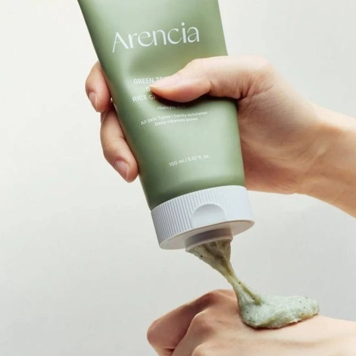 Arencia - Green Tea + LHA Deep Pore Rice Cake Cleanser - Detergente viso al tè verde purificante