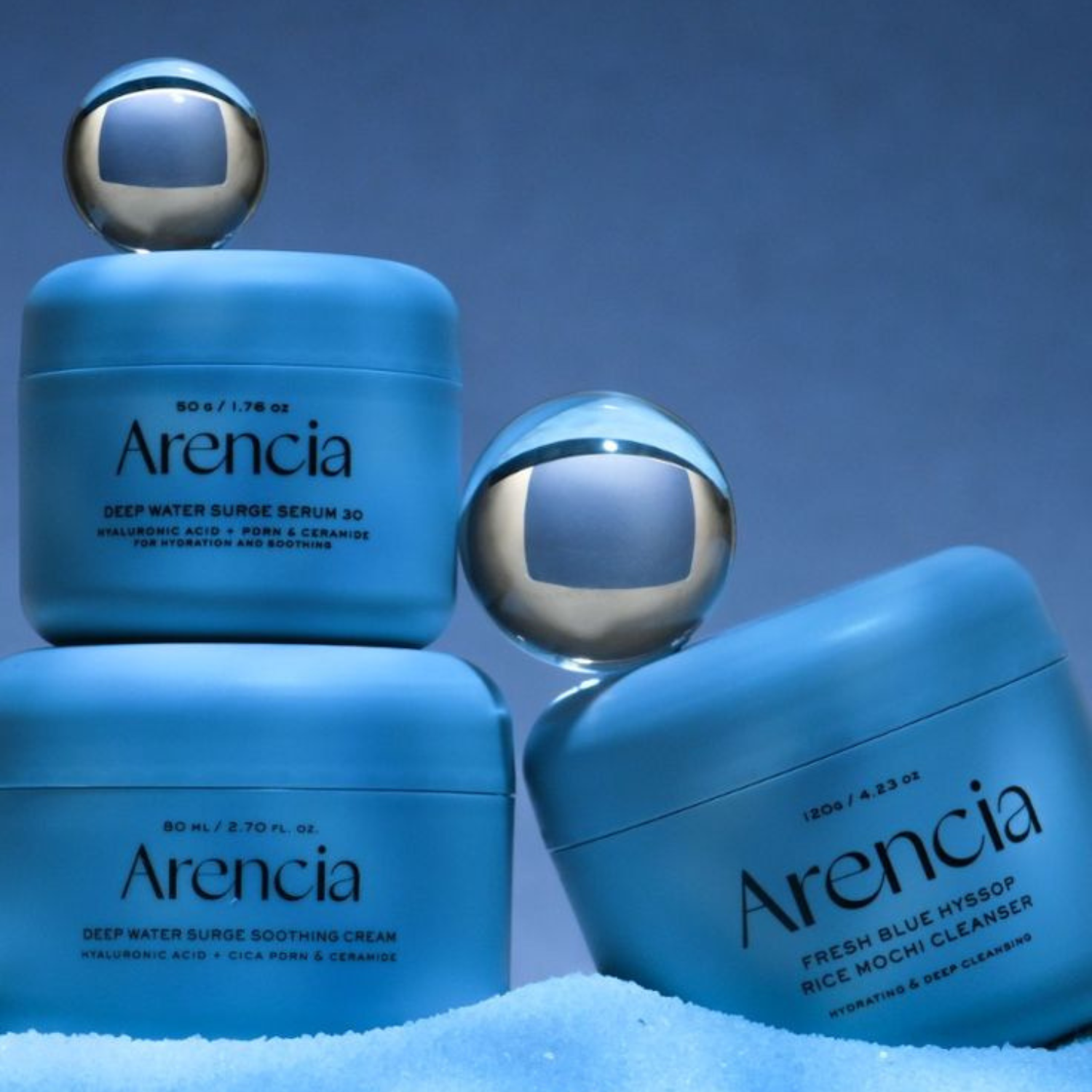 Arencia - Fresh Blue Hyssop Rice Mochi Cleanser - Detergente viso Mochi all’issopo blu lenitivo