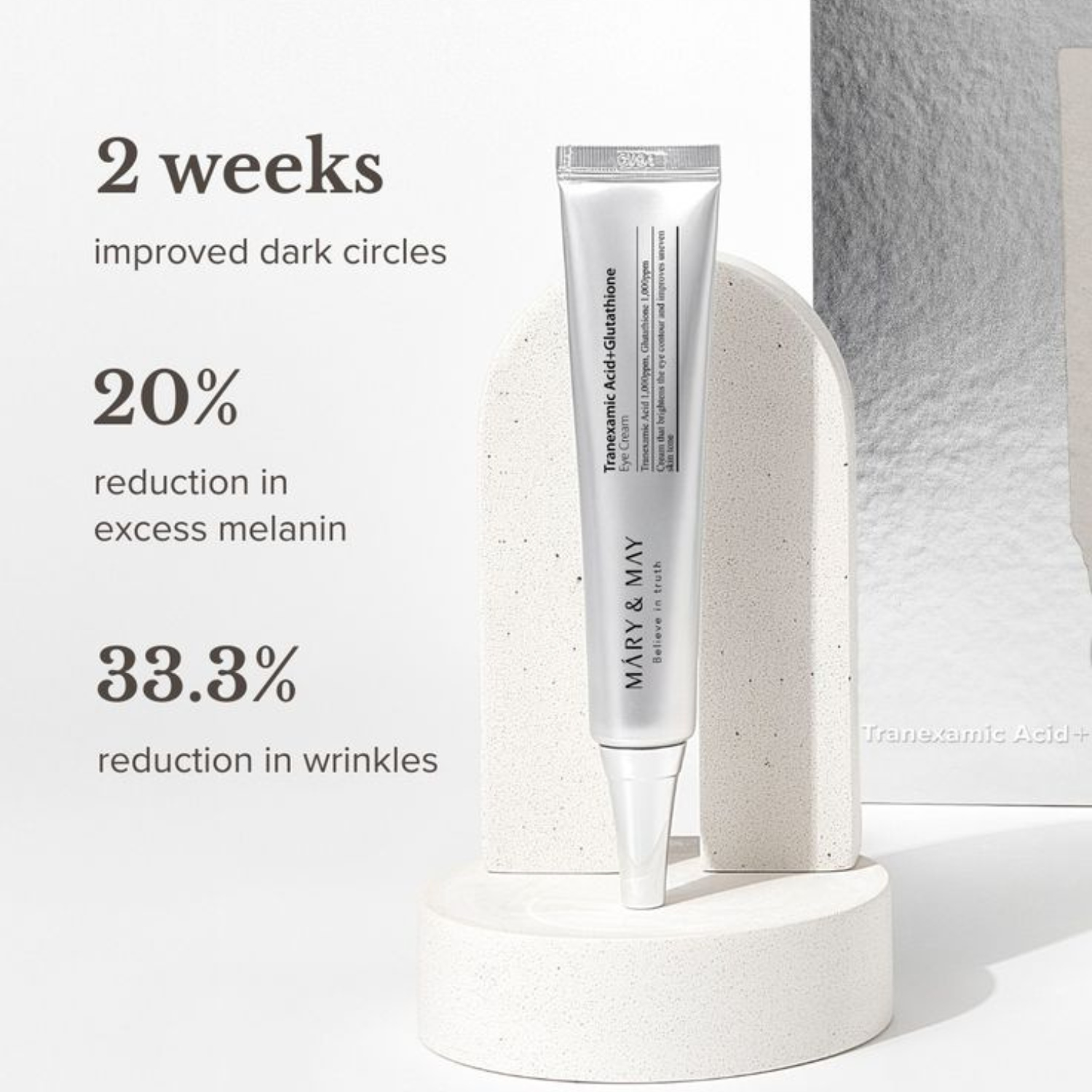 Mary&May - Tranexamic Acid + Glutathion Eye Cream - Crema contorno occhi illuminante