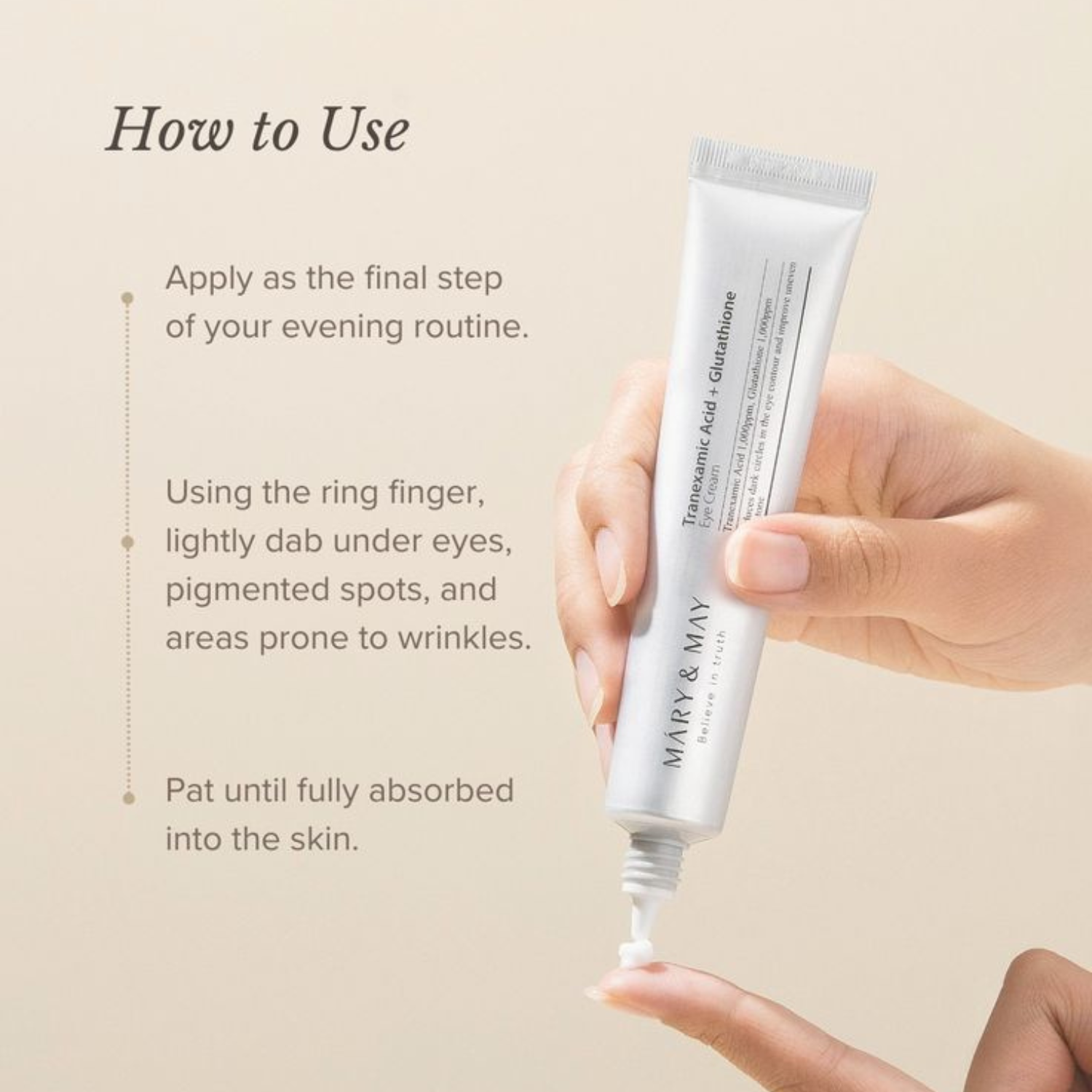 Mary&May - Tranexamic Acid + Glutathion Eye Cream - Crema contorno occhi illuminante