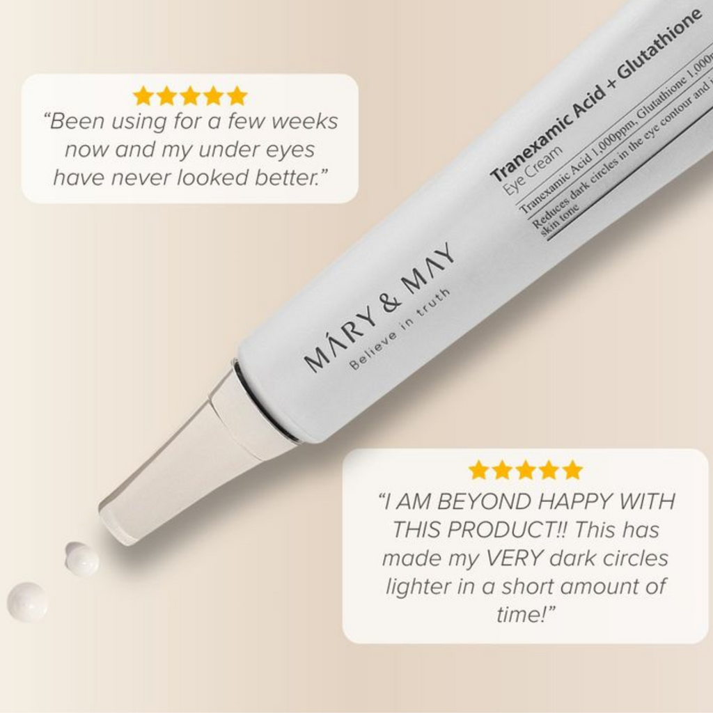 Mary&May - Tranexamic Acid + Glutathion Eye Cream - Crema contorno occhi illuminante