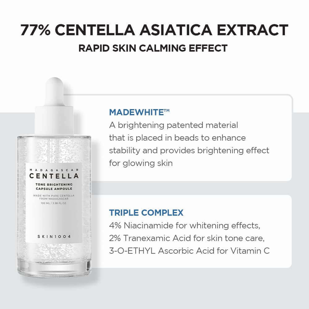 SKIN1004 - Madagascar Centella Tone Brightening Capsule Ampoule - Siero viso illuminante