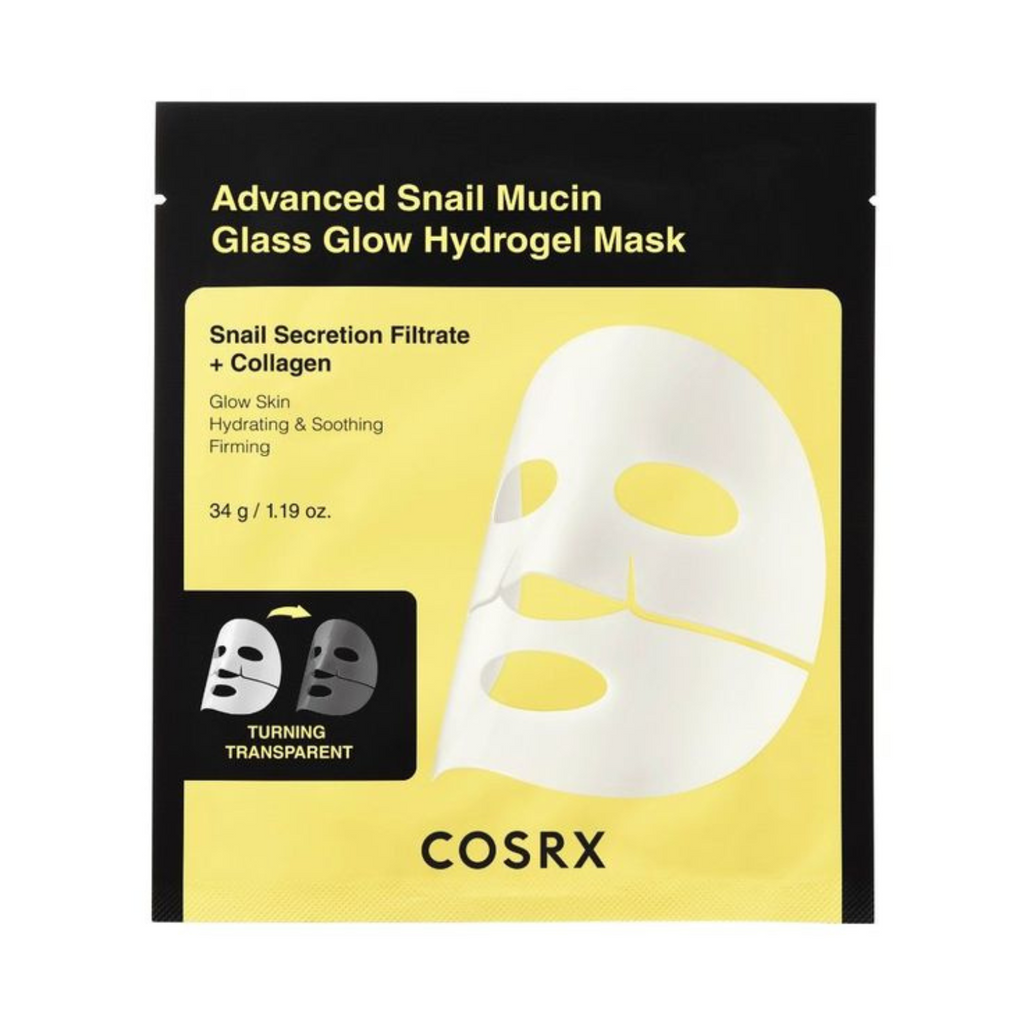 COSRX - Advanced Snail Mucin Glass Glow Hydrogel Mask - Maschera hydrogel alla bava di lumaca effetto glass skin