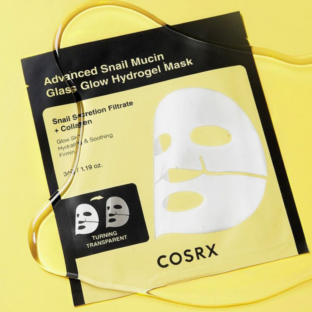 COSRX - Advanced Snail Mucin Glass Glow Hydrogel Mask - Maschera hydrogel alla bava di lumaca effetto glass skin