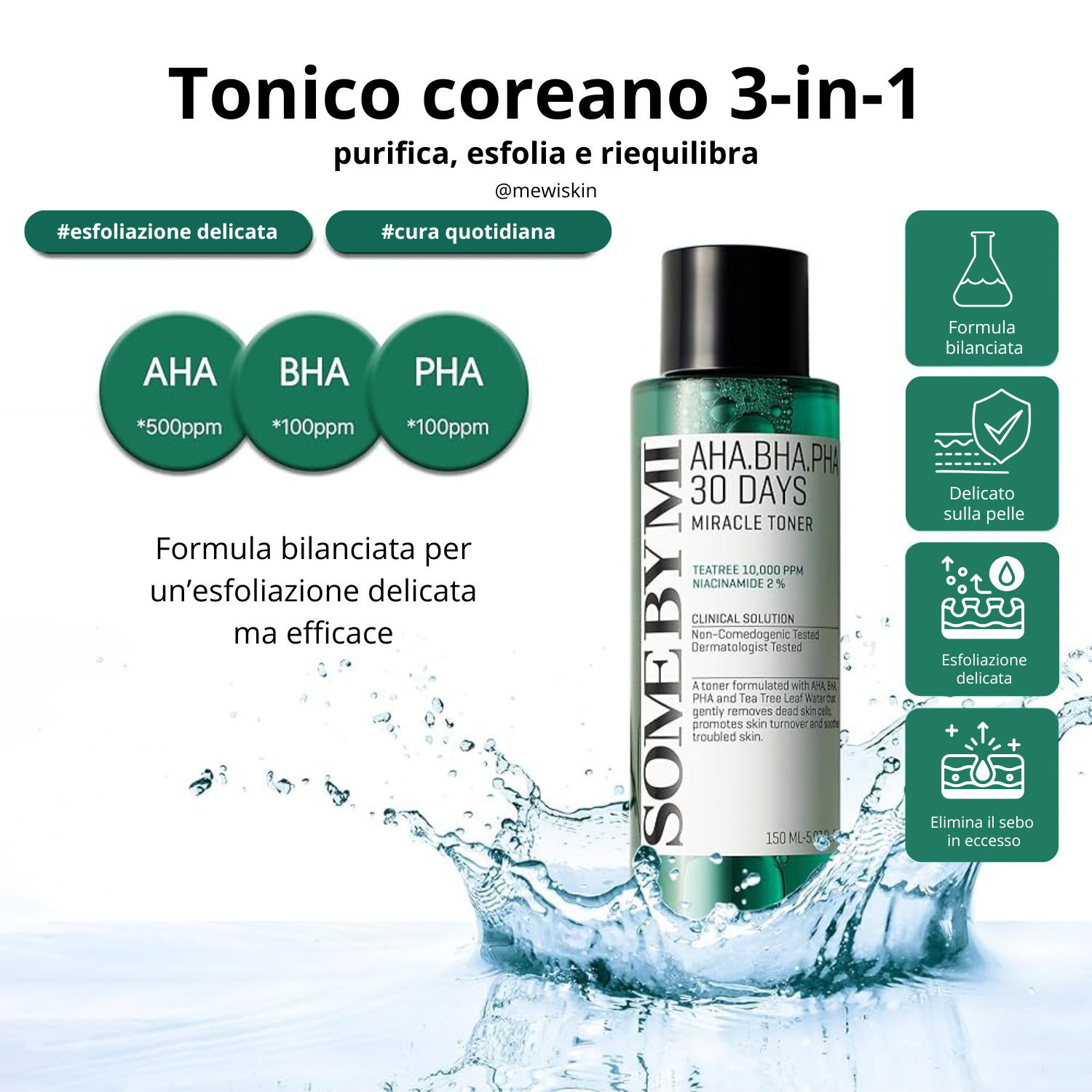 Some By Mi - AHA, BHA, PHA 30 Days Miracle Toner - Tonico viso anti-acne
