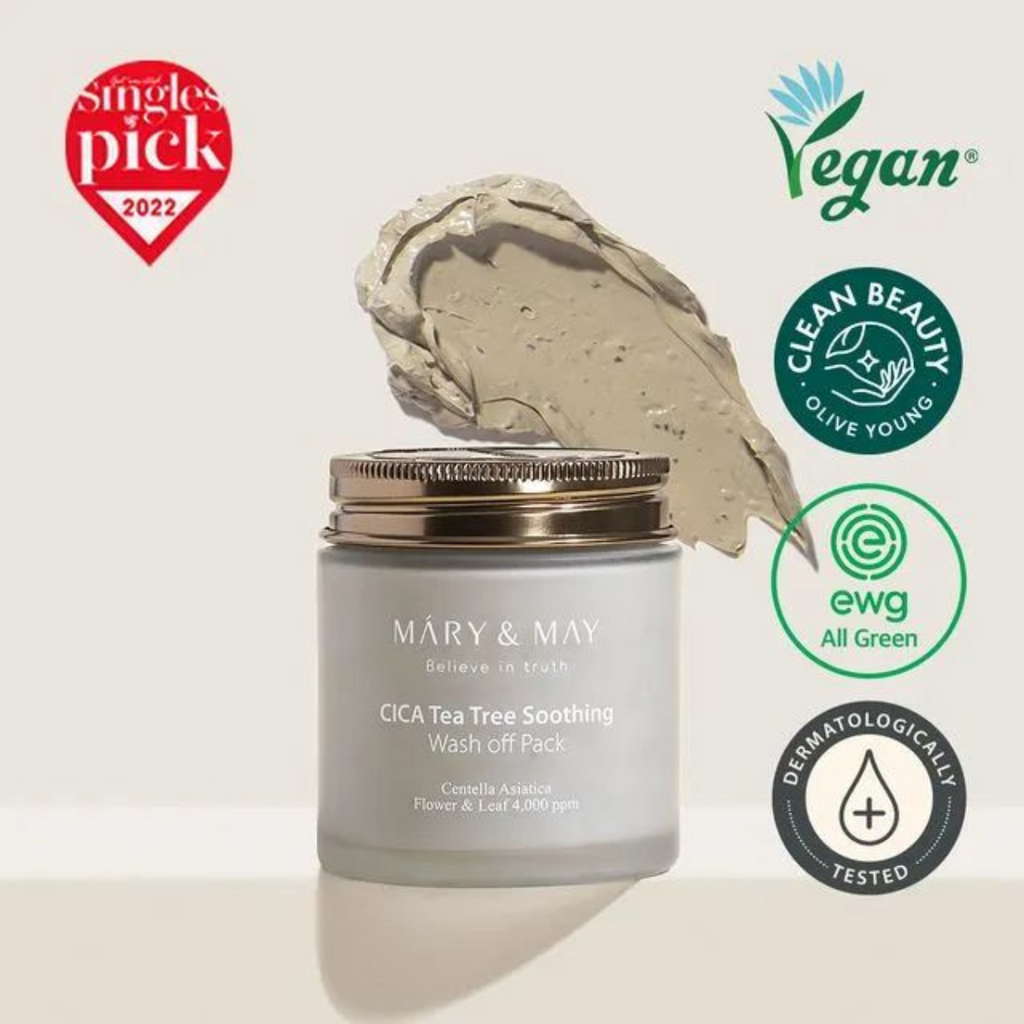 Mary&May - Cica Tea Tree Soothing Wash Off Mask - Maschera viso anti-imperfezioni all'argilla e tea tree