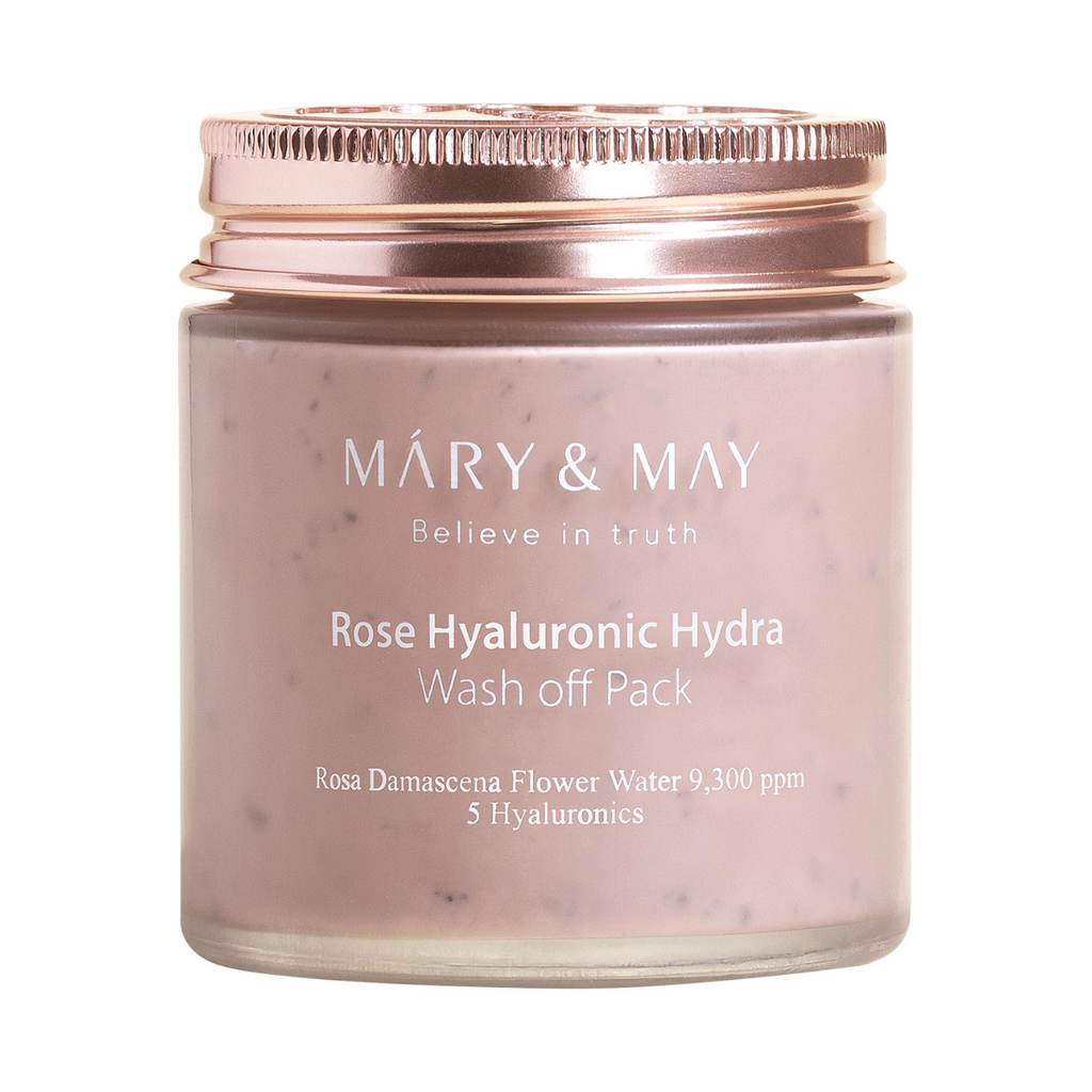 Mary&May - Rose Hyaluronic Hydra Wash Off Mask - Maschera viso delicata all'argilla e rosa damascena