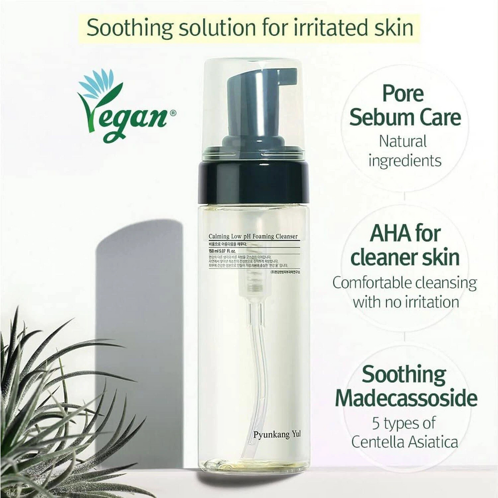 Pyunkang Yul - Calming Low pH Foaming Cleanser - Detergente viso lenitivo per pelle sensibile