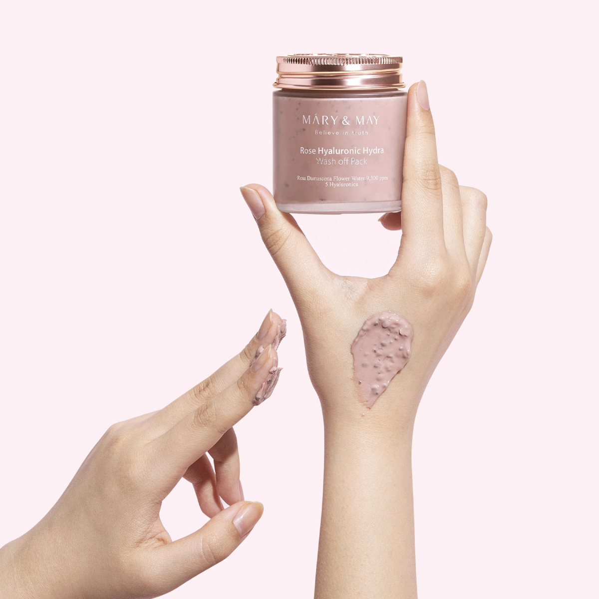 Mary&May - Rose Hyaluronic Hydra Wash Off Mask - Maschera viso delicata all'argilla e rosa damascena