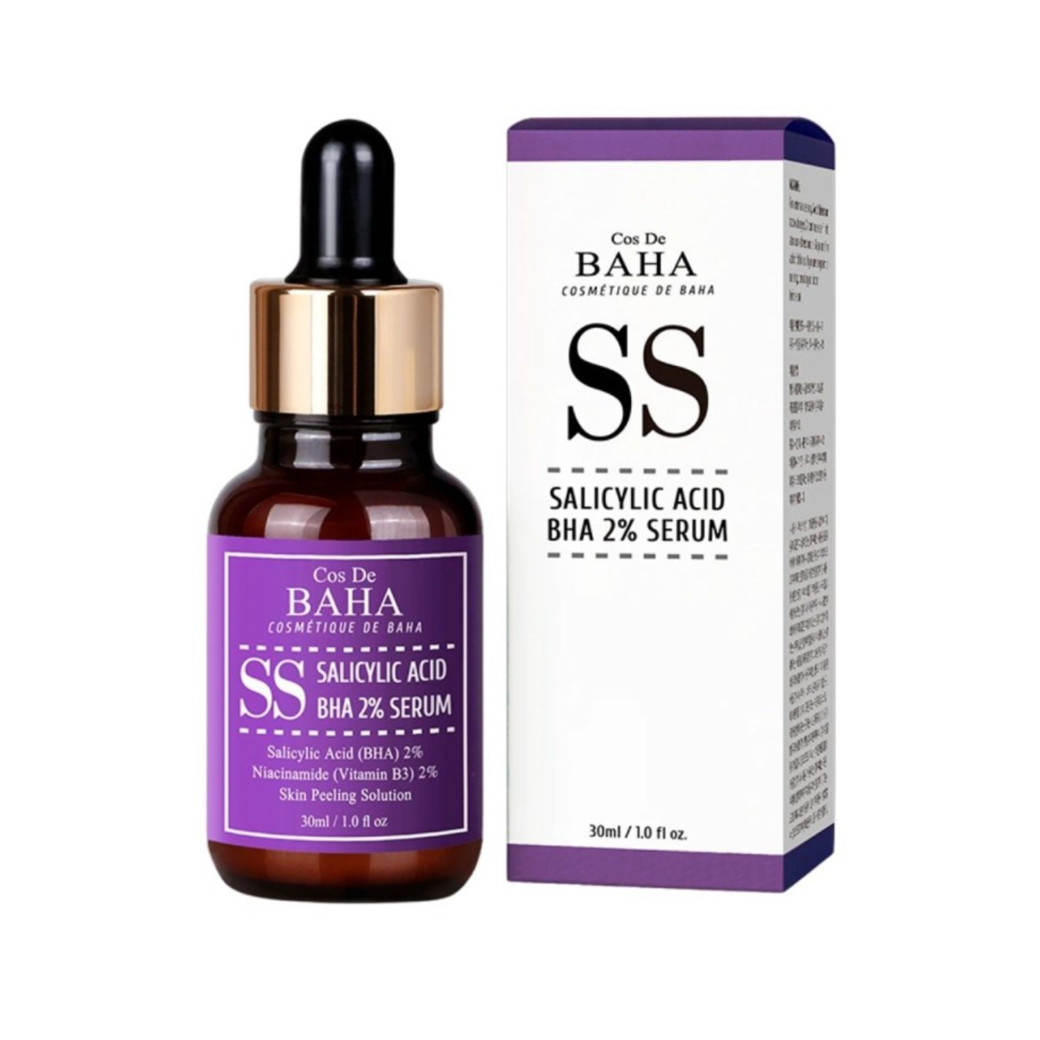 Cos De BAHA – Salicylic Acid BHA 2% Serum (SS) – Siero esfoliante purificante anti-imperfezioni