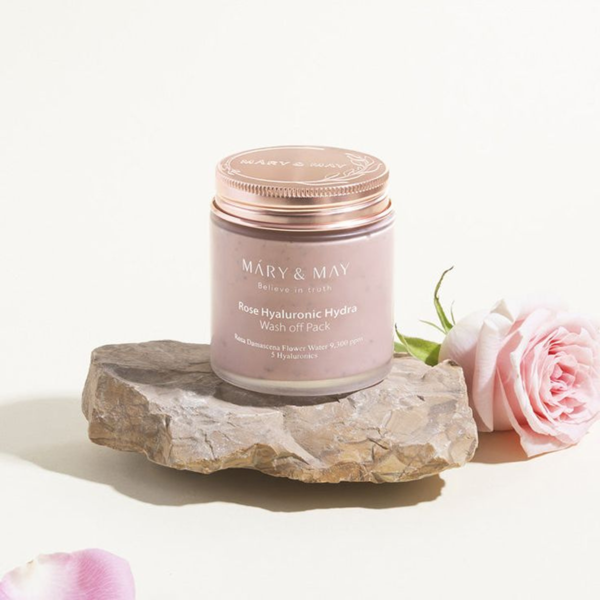 Mary&May - Rose Hyaluronic Hydra Wash Off Mask - Maschera viso delicata all'argilla e rosa damascena