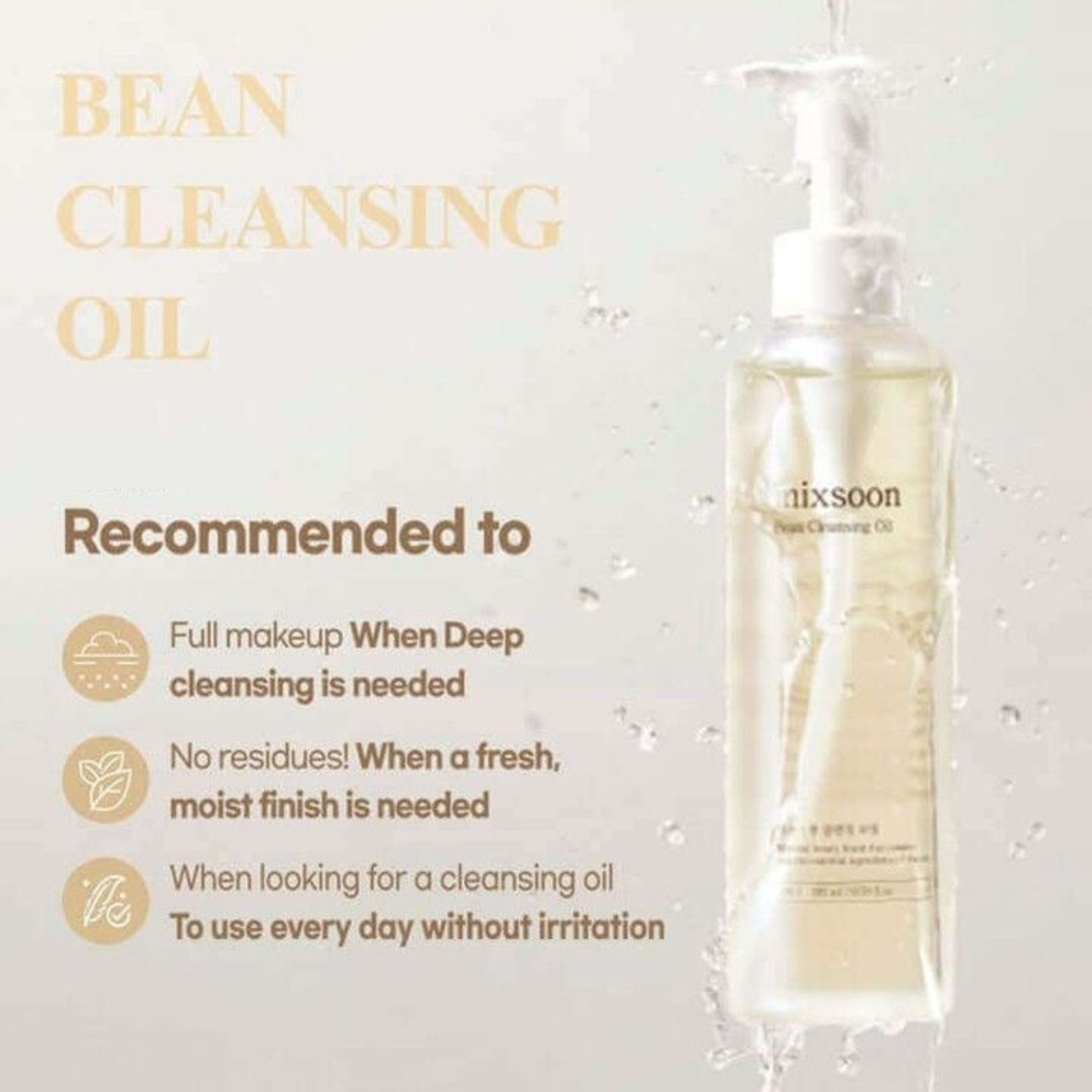 Mixsoon - Bean Cleansing Oil - Olio detergente nutriente ai fermenti