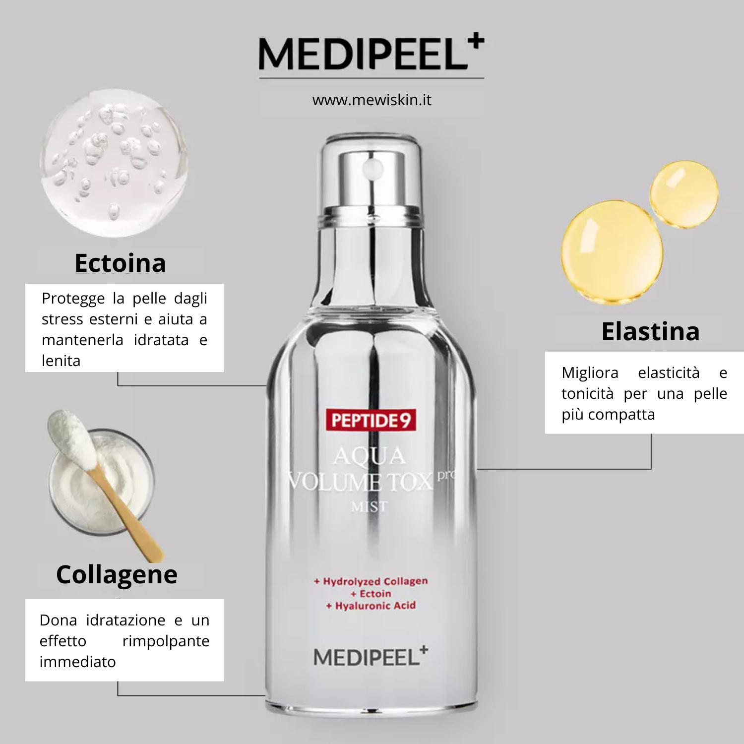 MEDI-PEEL – Peptide 9 Aqua Volume Tox Mist Pro – Mist viso rassodante & rimpolpante
