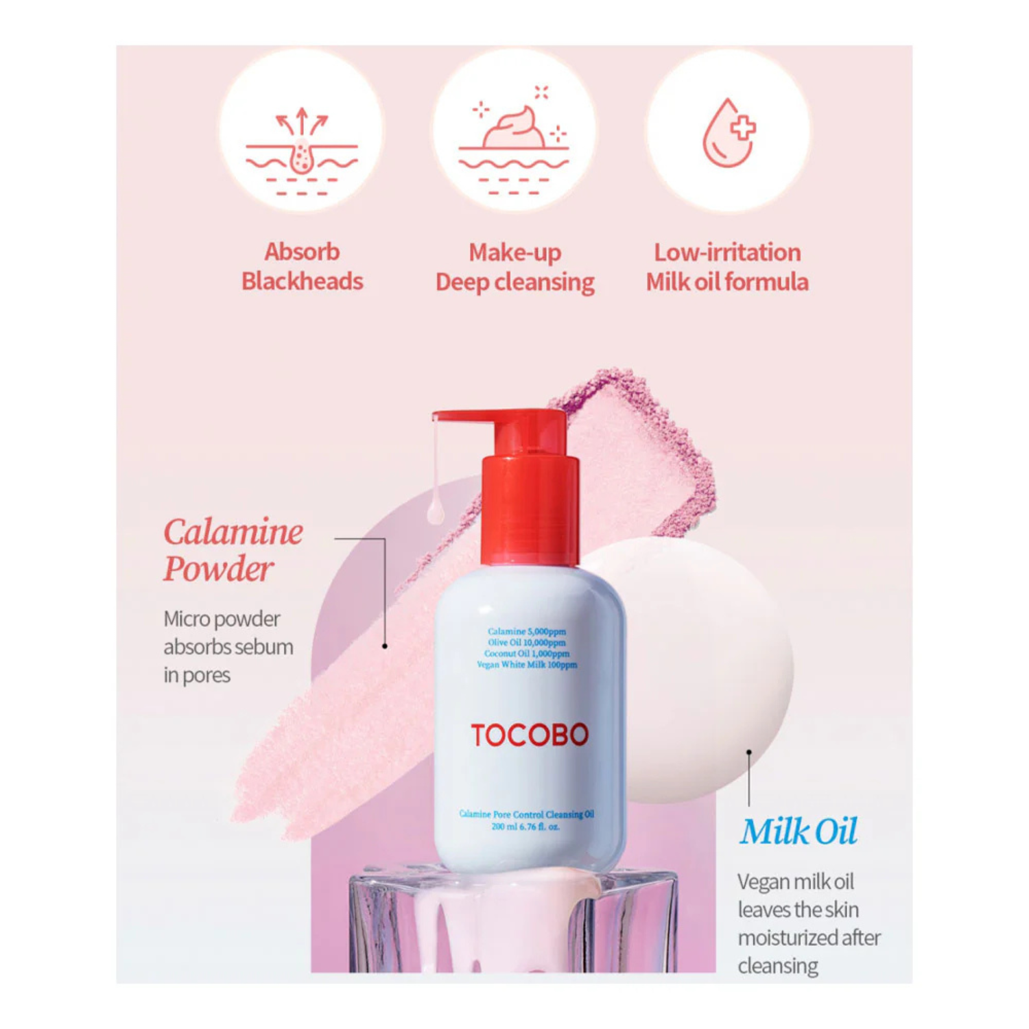 TOCOBO – Calamine Pore Control Cleansing Oil – Olio detergente purificante per pori e sebo