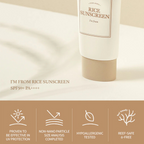 I'm from – Rice Sunscreen SPF50+ PA++++ – Protezione solare viso illuminante al riso