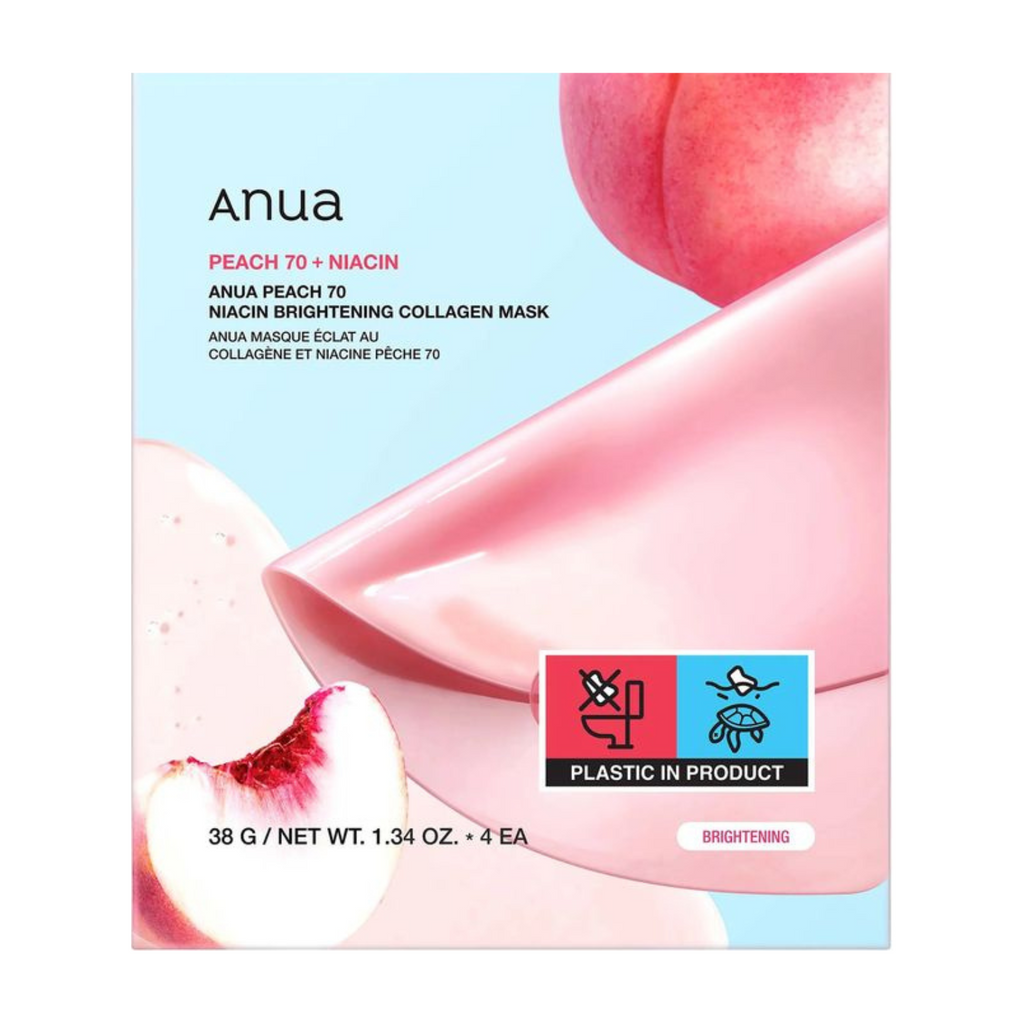 Anua - Peach 70 Niacin Brightening Collagen Mask - Maschera illuminante alla pesca