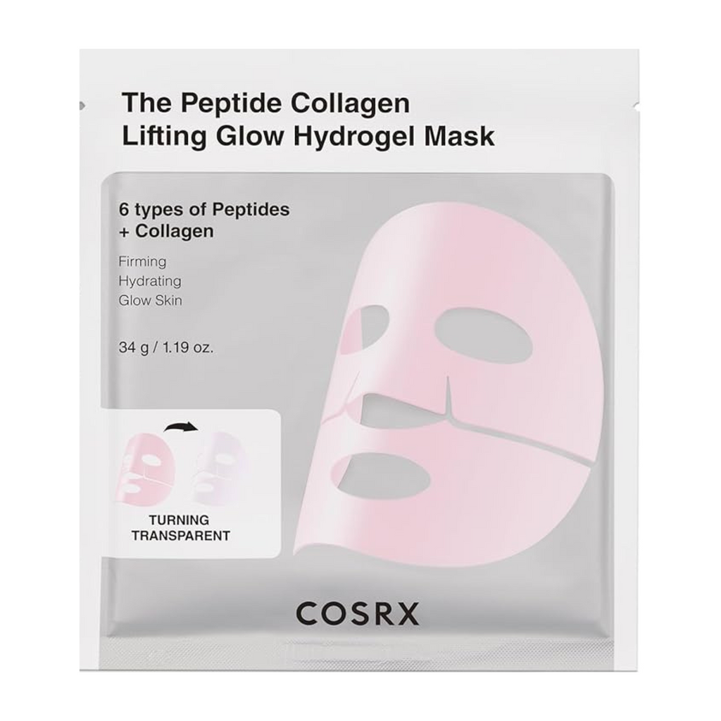 COSRX - Peptide Collagen Glow Hydrogel Mask - Maschera viso al collagene illuminante