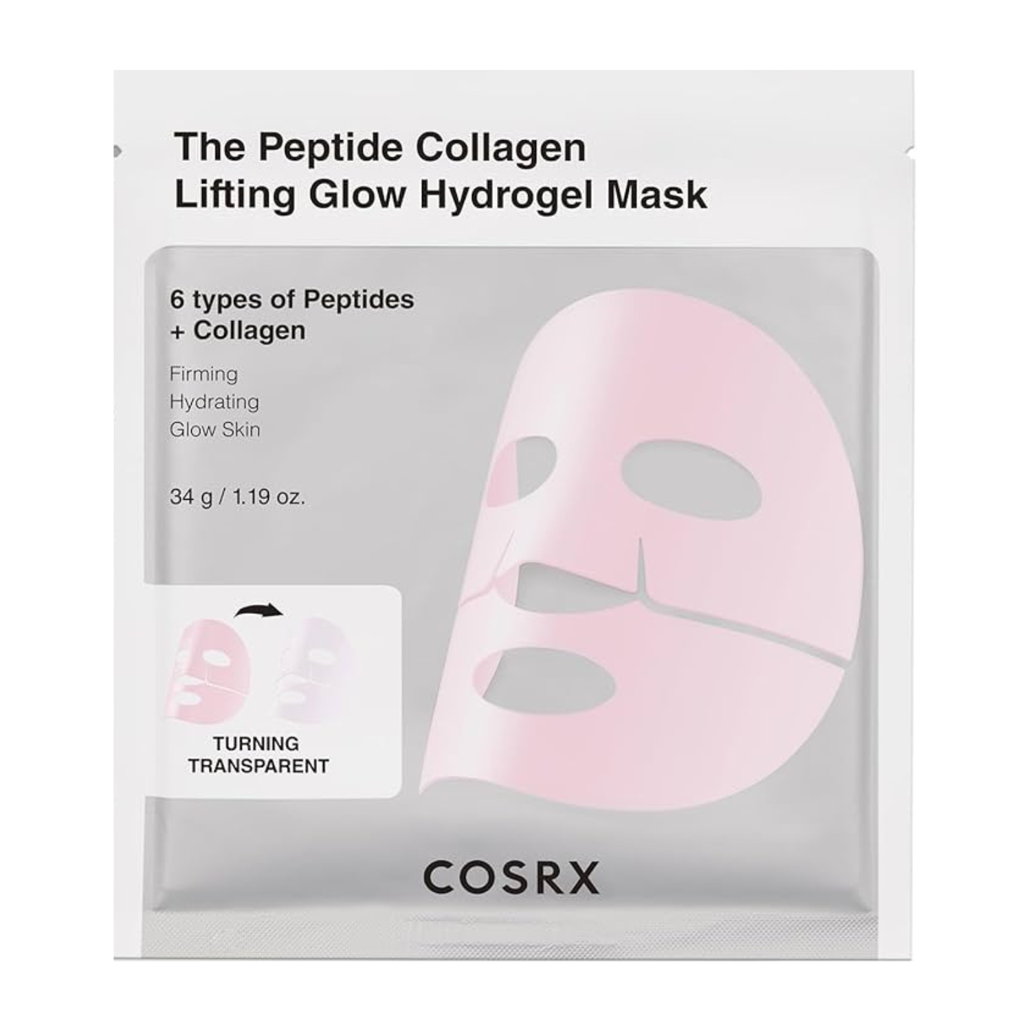 COSRX - Peptide Collagen Glow Hydrogel Mask - Maschera viso al collagene illuminante