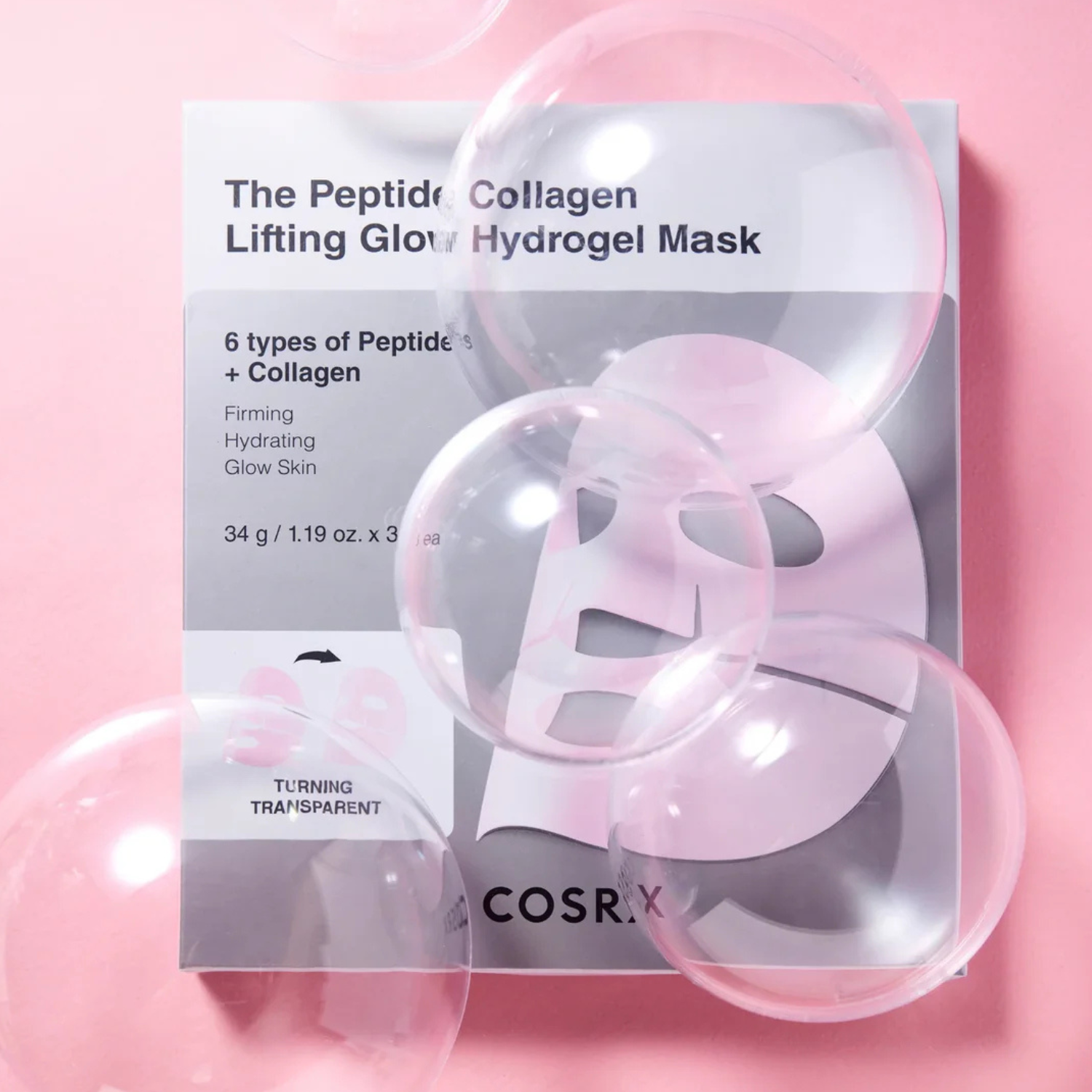 COSRX - Peptide Collagen Glow Hydrogel Mask - Maschera viso al collagene illuminante