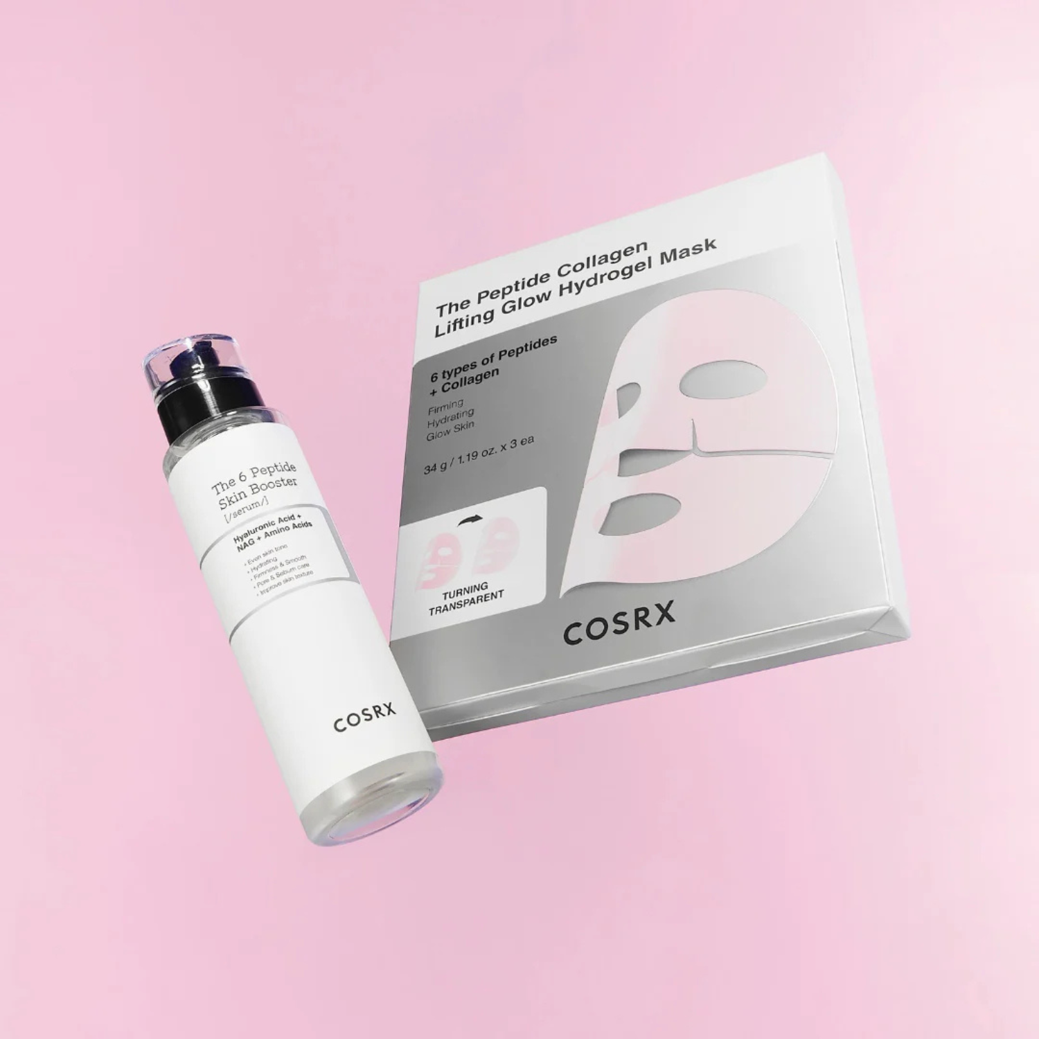 COSRX - Peptide Collagen Glow Hydrogel Mask - Maschera viso al collagene illuminante