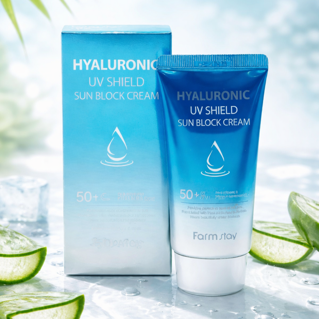Farmstay – Hyaluronic UV Shield Sun Block Cream – Crema solare viso idratante SPF50+