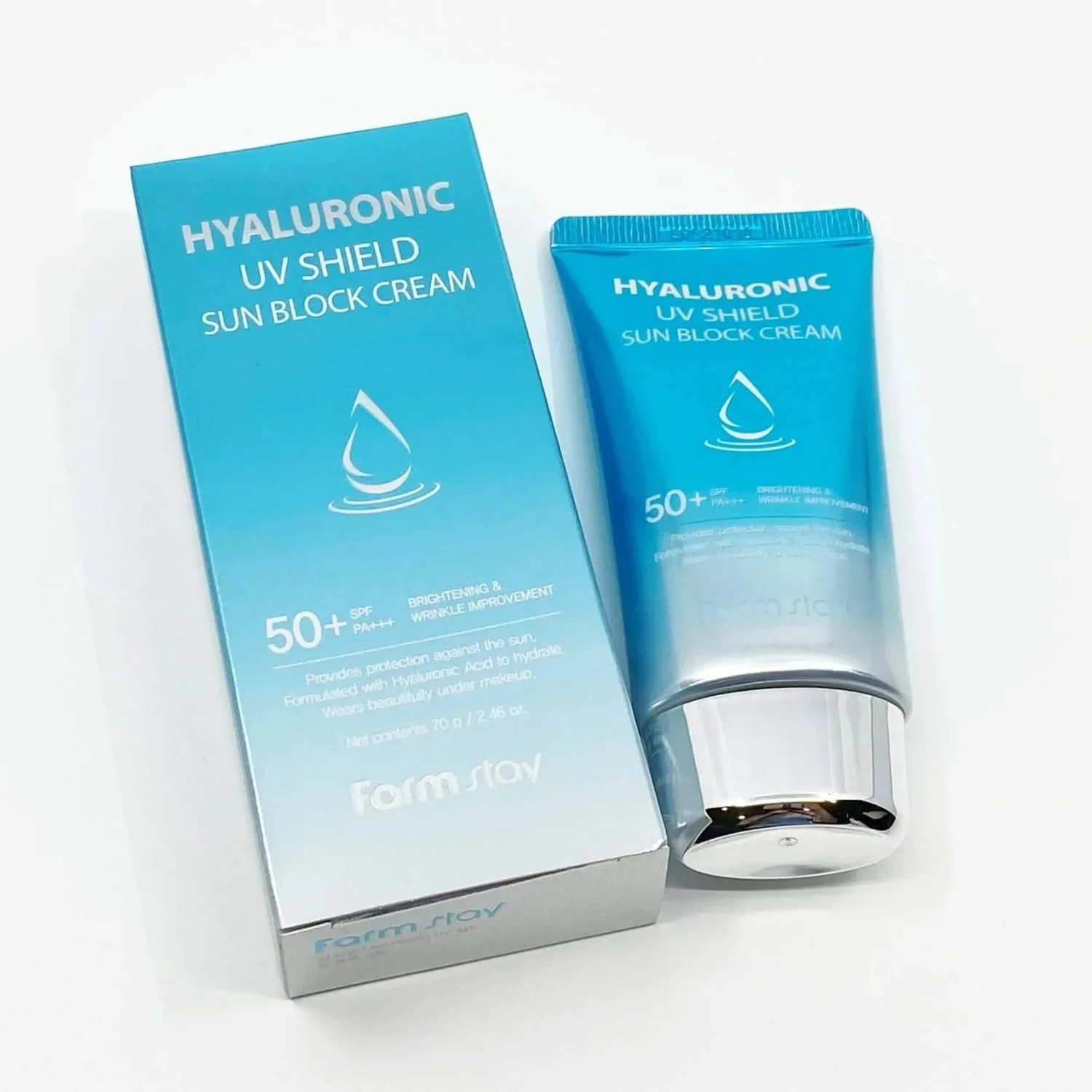 Farmstay – Hyaluronic UV Shield Sun Block Cream – Crema solare viso idratante SPF50+