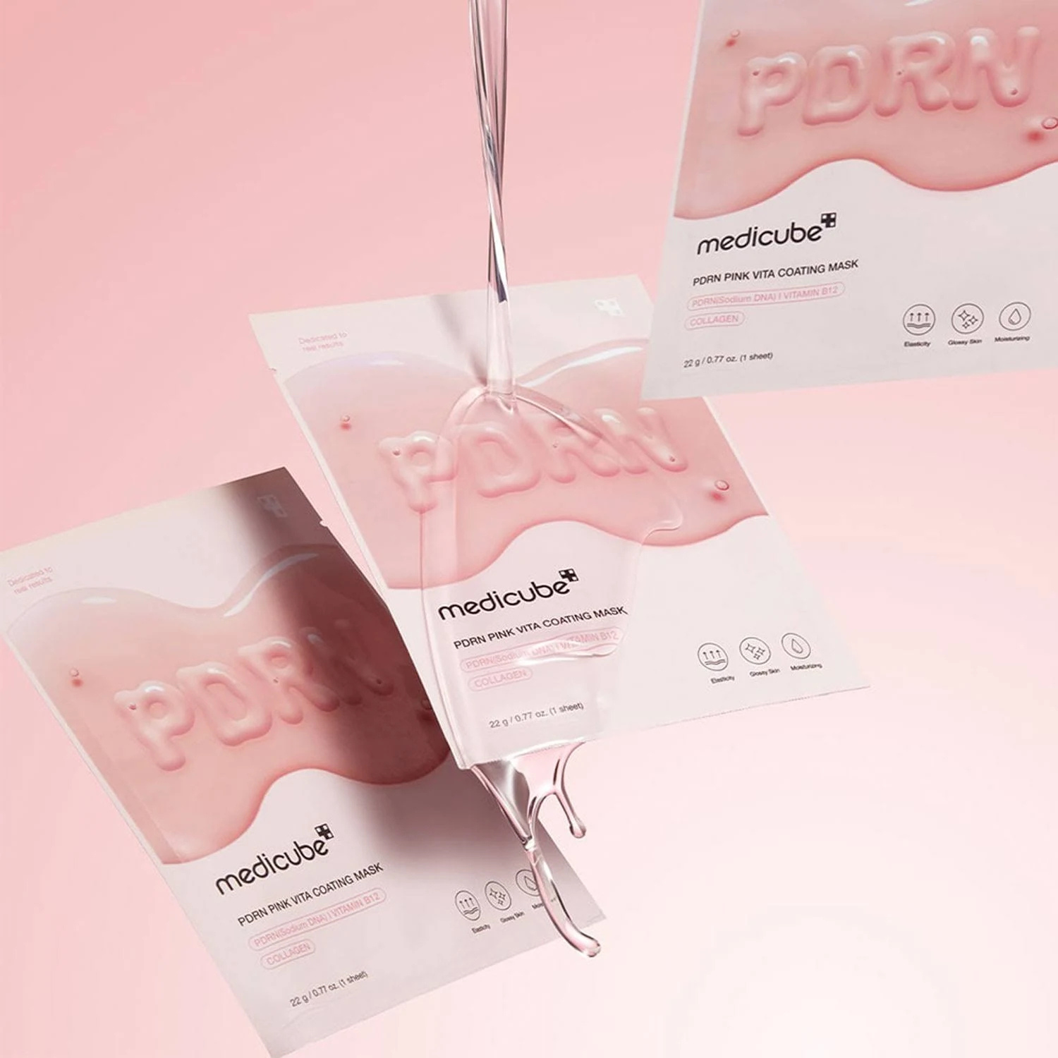 Medicube – PDRN Pink Vita Coating Mask – Maschera viso illuminante e rigenerante
