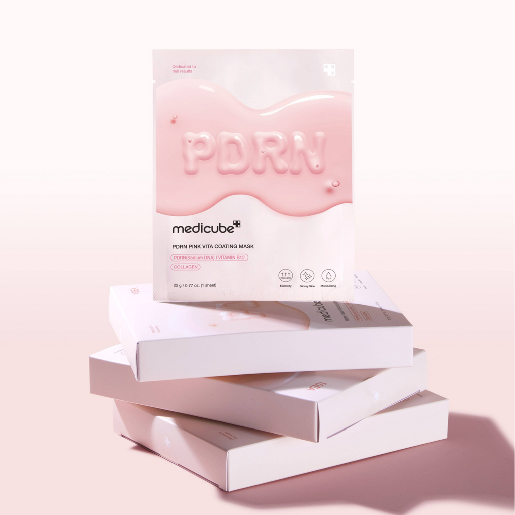 Medicube – PDRN Pink Vita Coating Mask – Maschera viso illuminante e rigenerante
