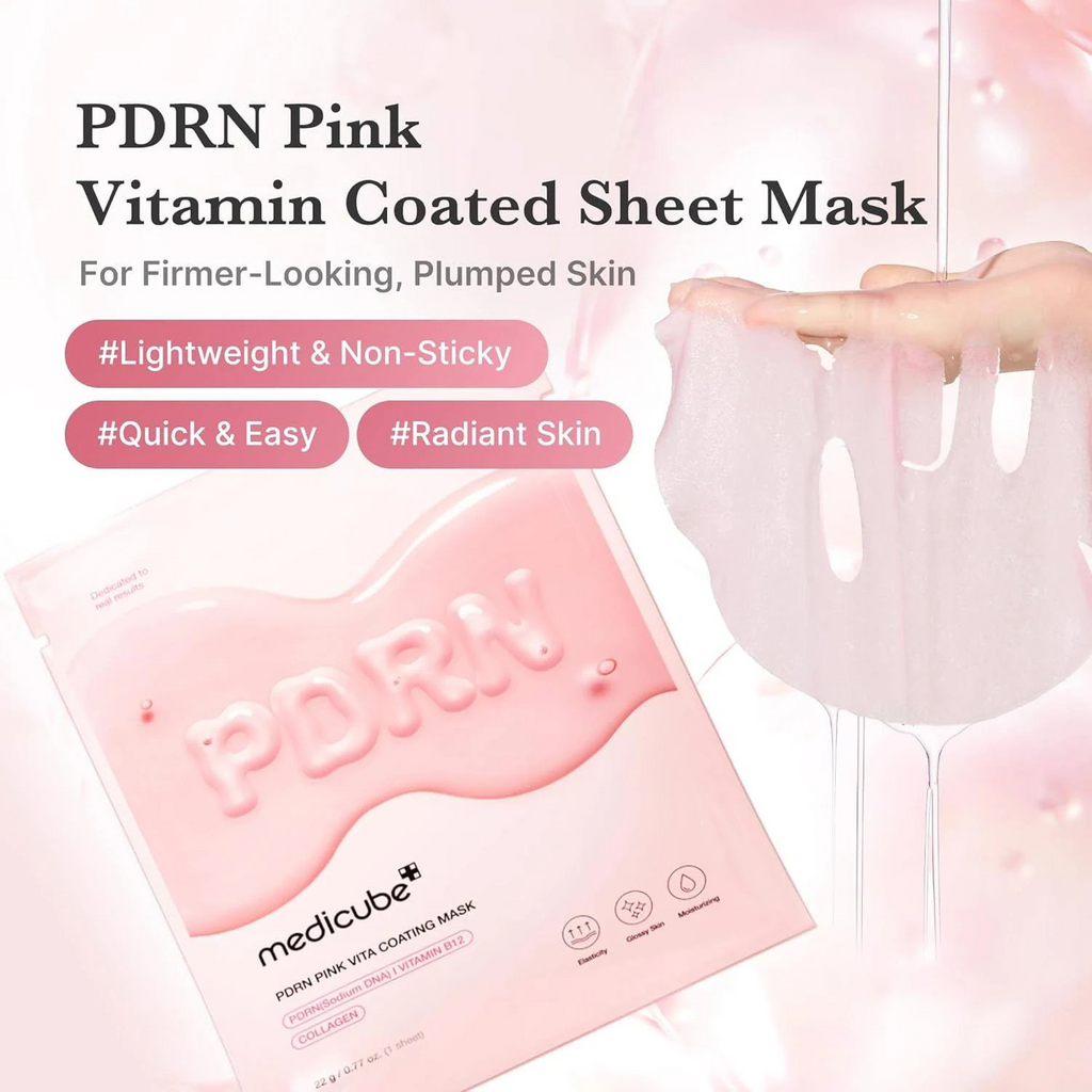 Medicube – PDRN Pink Vita Coating Mask – Maschera viso illuminante e rigenerante