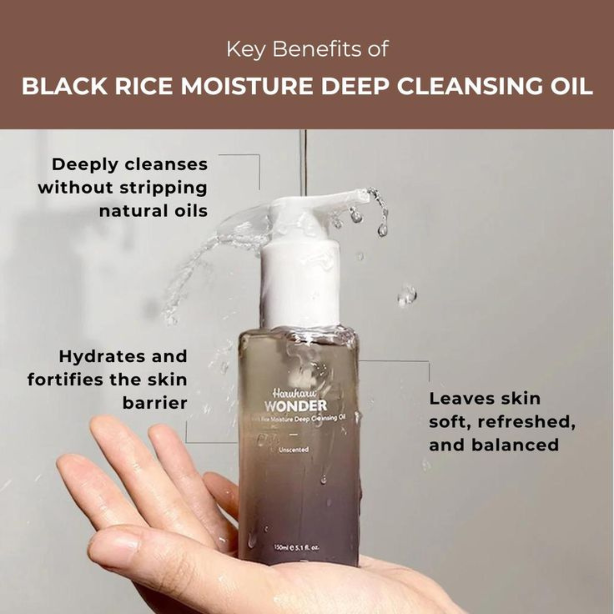 Haruharu Wonder - Black Rice Moisture Deep Cleansing Oil - Olio detergente viso al riso nero
