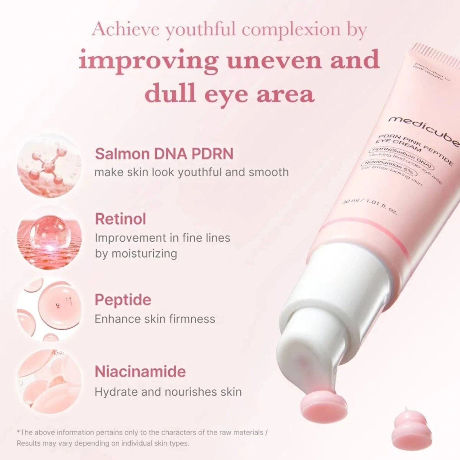medicube - PDRN Pink Peptide Eye Cream – Crema contorno occhi anti-age e illuminante