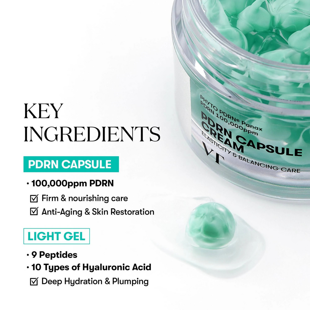 VT Cosmetics – PDRN Capsule Cream 100 – Crema viso idratante e rigenerante